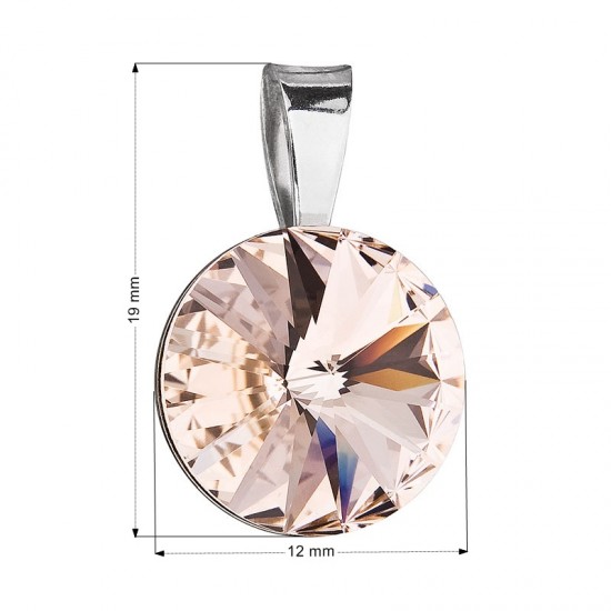Stříbrný přívěsek s krystaly Swarovski hnědý kulatý-rivoli 34112.3 Stříbrný přívěsek s krystaly Swarovski hnědý kulatý-rivoli 34112.3