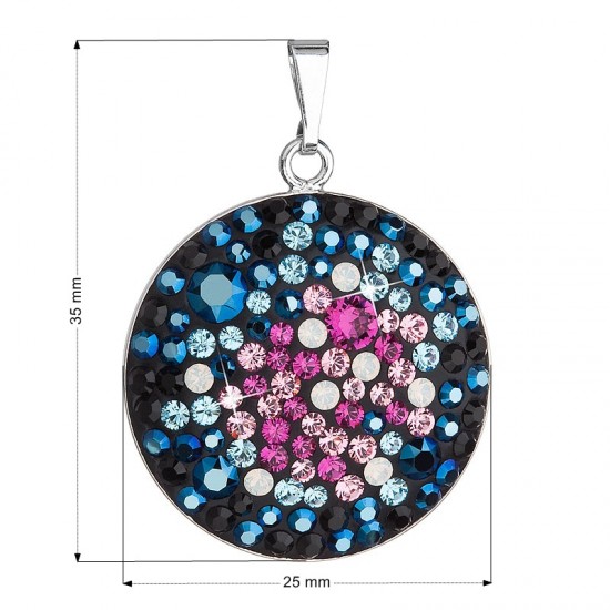 Stříbrný přívěsek s krystaly Swarovski mix barev modrá růžová kulatý 34131.4 galaxy Stříbrný přívěsek s krystaly Swarovski mix barev modrá růžová kulatý 34131.4 galaxy
