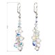 Stříbrné náušnice visací s krystaly Swarovski AB efekt hrozen 31182.2 Stříbrné náušnice visací s krystaly Swarovski AB efekt hrozen 31182.2