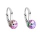 Stříbrné náušnice visací s krystaly Swarovski fialové kulaté 31230.5 Stříbrné náušnice visací s krystaly Swarovski fialové kulaté 31230.5