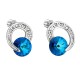 Stříbrné náušnice pecka s krystaly Swarovski modré kulaté 31239.5 Stříbrné náušnice pecka s krystaly Swarovski modré kulaté 31239.5