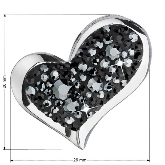 Stříbrný přívěsek s krystaly Swarovski černé srdce 34184.5 Stříbrný přívěsek s krystaly Swarovski černé srdce 34184.5