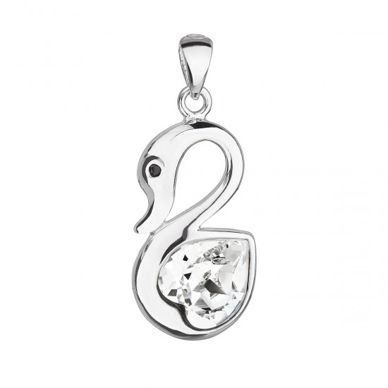 Stříbrný přívěsek s krystalem Swarovski bílá labuť 34237.1 Stříbrný přívěsek s krystalem Swarovski bílá labuť 34237.1