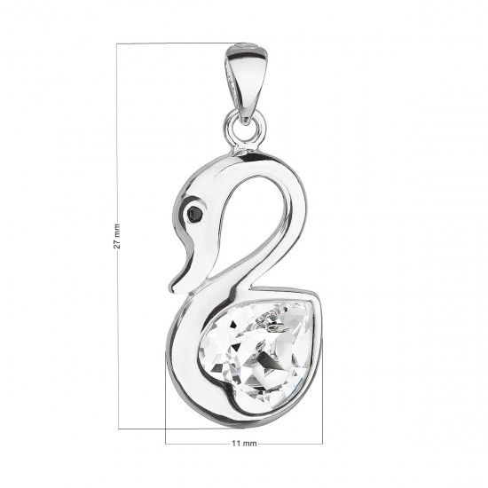Stříbrný přívěsek s krystalem Swarovski bílá labuť 34237.1 Stříbrný přívěsek s krystalem Swarovski bílá labuť 34237.1