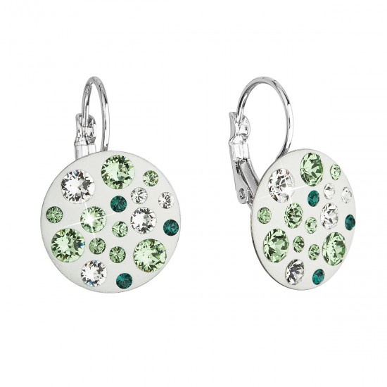 Náušnice bižuterie se Swarovski krystaly zelené kulaté 51034.3 Náušnice bižuterie se Swarovski krystaly zelené kulaté 51034.3