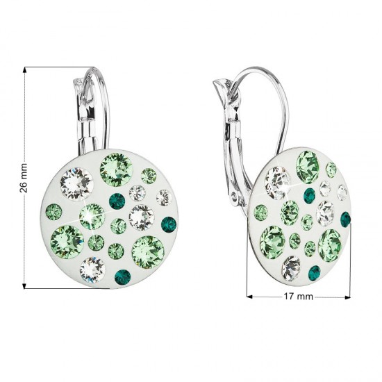 Náušnice bižuterie se Swarovski krystaly zelené kulaté 51034.3 Náušnice bižuterie se Swarovski krystaly zelené kulaté 51034.3