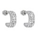 Stříbrné náušnice s krystaly Swarovski bílý půlkruh 31118.1 Stříbrné náušnice s krystaly Swarovski bílý půlkruh 31118.1