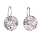 Stříbrné náušnice visací s krystaly Swarovski růžové kulaté 31176.3 Stříbrné náušnice visací s krystaly Swarovski růžové kulaté 31176.3