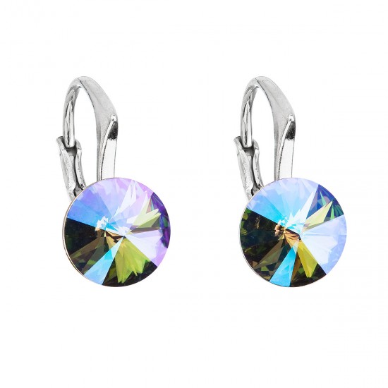 Stříbrné náušnice visací s krystaly Swarovski fialové kulaté 31229.5 Stříbrné náušnice visací s krystaly Swarovski fialové kulaté 31229.5