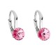 Stříbrné náušnice visací s krystaly Swarovski růžové kulaté 31230.3 Stříbrné náušnice visací s krystaly Swarovski růžové kulaté 31230.3