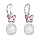 Stříbrné náušnice visací s krystaly Swarovski růžový motýl 31235.3 light rose Stříbrné náušnice visací s krystaly Swarovski růžový motýl 31235.3 light rose