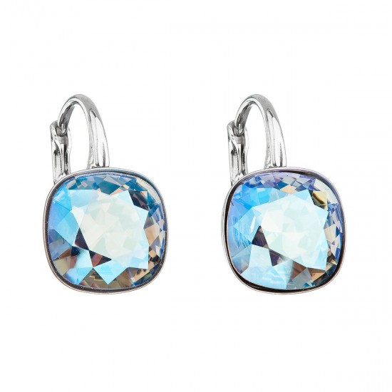 Stříbrné náušnice visací s krystaly Swarovski modrý čtverec 31241.3 light sapphire shimmer Stříbrné náušnice visací s krystaly Swarovski modrý čtverec 31241.3 light sapphire shimmer