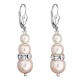 Stříbrné náušnice visací s krystaly Swarovski růžové kulaté 31150.3 Stříbrné náušnice visací s krystaly Swarovski růžové kulaté 31150.3