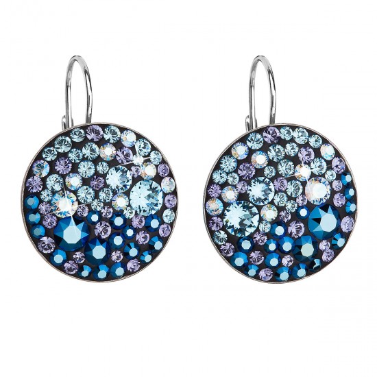 Stříbrné náušnice visací s krystaly Swarovski modré kulaté 31161.3 blue style Stříbrné náušnice visací s krystaly Swarovski modré kulaté 31161.3 blue style