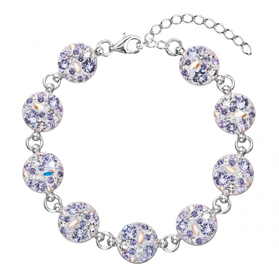 Stříbrný náramek se Swarovski krystaly fialový 33048.3 Stříbrný náramek se Swarovski krystaly fialový 33048.3