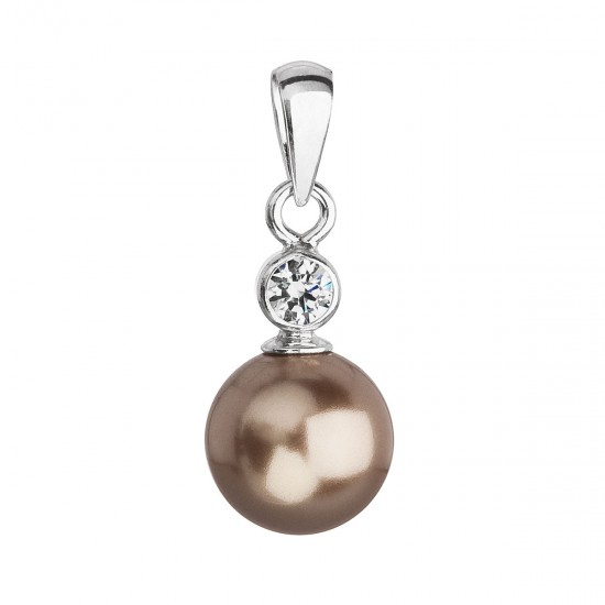 Stříbrný přívěsek s krystalem Swarovski a hnědou kulatou perlou 34201.3 Stříbrný přívěsek s krystalem Swarovski a hnědou kulatou perlou 34201.3