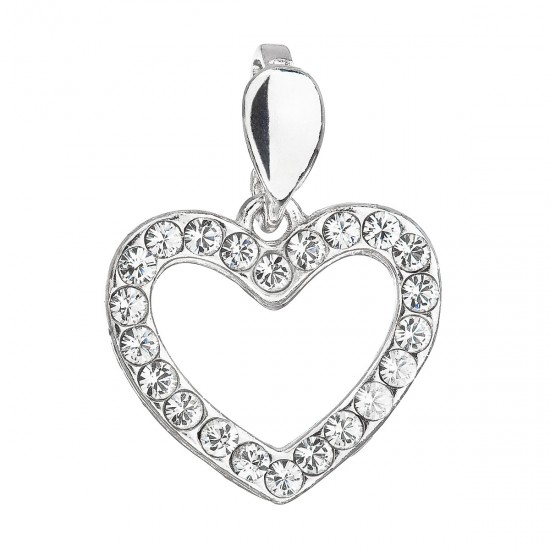 Stříbrný přívěsek s krystaly Swarovski bílé srdce 34219.1 Stříbrný přívěsek s krystaly Swarovski bílé srdce 34219.1
