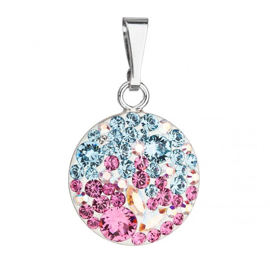 Stříbrný přívěsek s krystaly Swarovski mix barev kulatý 34225.3 water lilly Stříbrný přívěsek s krystaly Swarovski mix barev kulatý 34225.3 water lilly