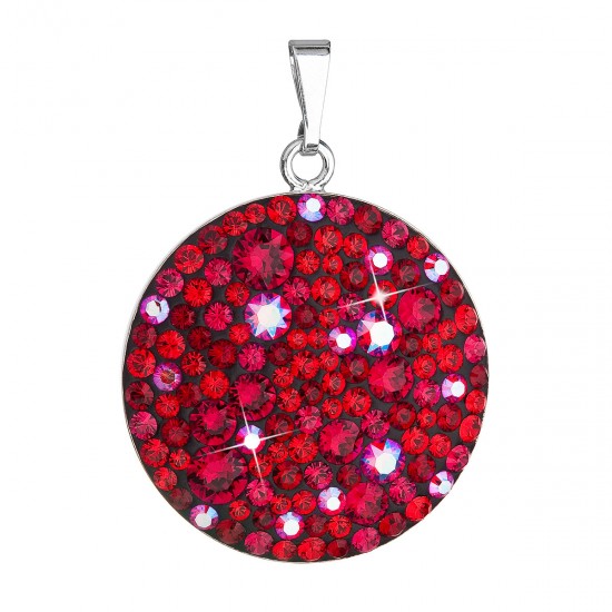 Stříbrný přívěsek s krystaly Swarovski červený kulatý 34131.3 cherry Stříbrný přívěsek s krystaly Swarovski červený kulatý 34131.3 cherry