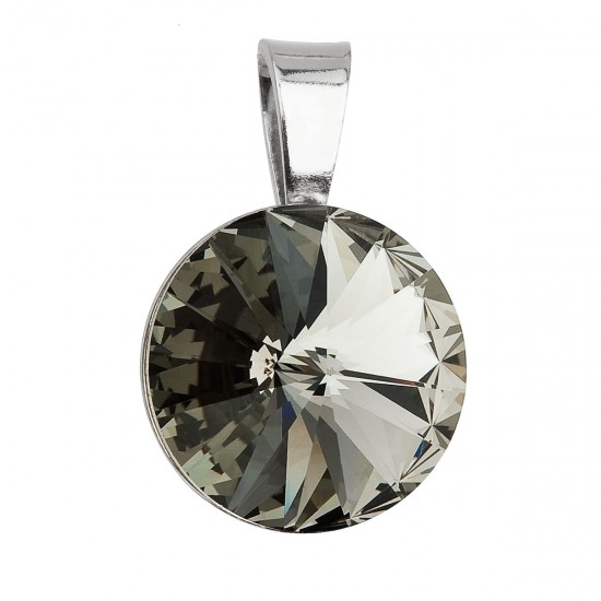 Stříbrný přívěsek s krystaly Swarovski šedý kulatý-rivoli 34112.3 Stříbrný přívěsek s krystaly Swarovski šedý kulatý-rivoli 34112.3