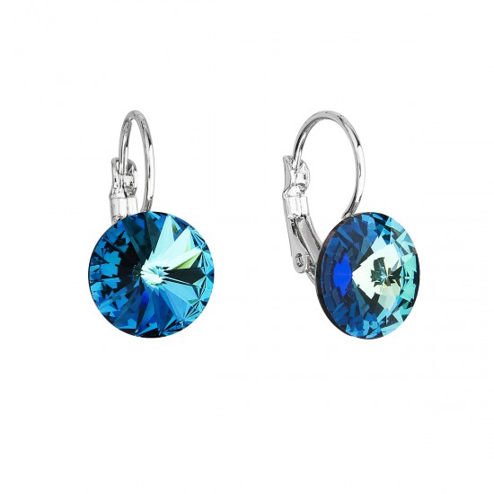 Náušnice bižuterie se Swarovski krystaly modré kulaté 51002.5 Náušnice bižuterie se Swarovski krystaly modré kulaté 51002.5