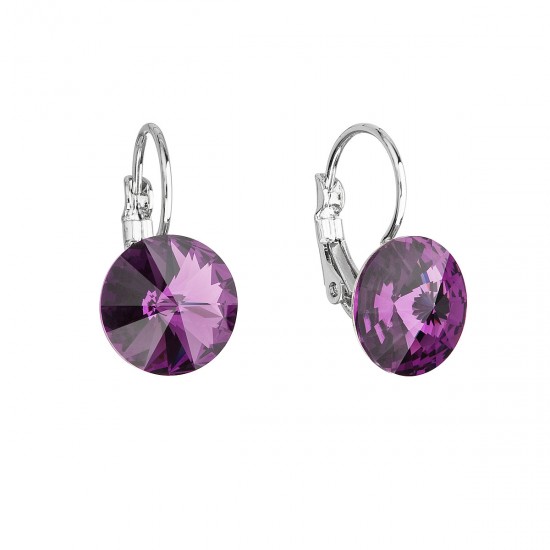 Náušnice bižuterie se Swarovski krystaly fialové kulaté 51002.3 amethyst Náušnice bižuterie se Swarovski krystaly fialové kulaté 51002.3 amethyst