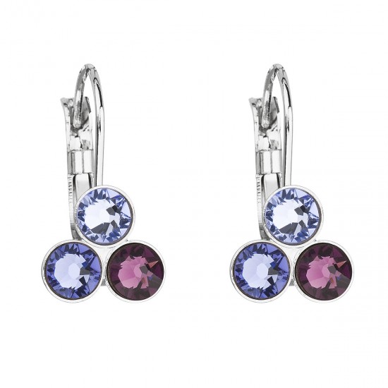 Náušnice bižuterie se Swarovski krystaly fialové kulaté 51047.3 Náušnice bižuterie se Swarovski krystaly fialové kulaté 51047.3