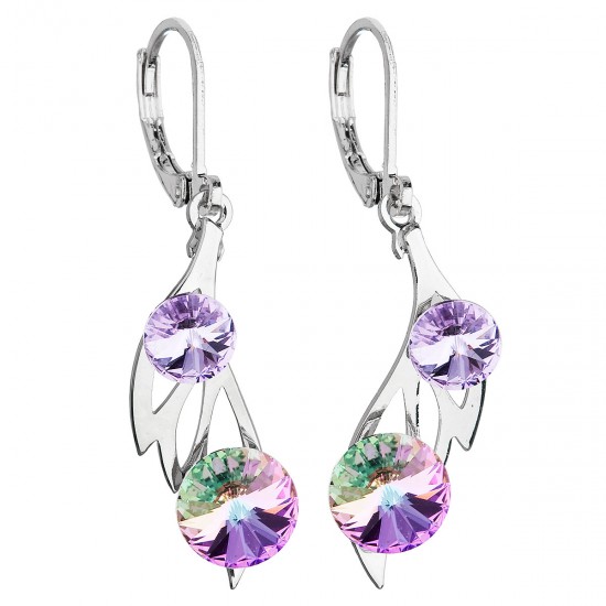 Náušnice bižuterie se Swarovski krystaly fialové podlouhlé 51069.3 Náušnice bižuterie se Swarovski krystaly fialové podlouhlé 51069.3