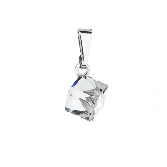 Přívěsek bižuterie se Swarovski krystaly bílá kostička 54019.1 Přívěsek bižuterie se Swarovski krystaly bílá kostička 54019.1