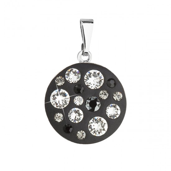Přívěsek bižuterie se Swarovski krystaly černý kulatý 54022.3 Přívěsek bižuterie se Swarovski krystaly černý kulatý 54022.3