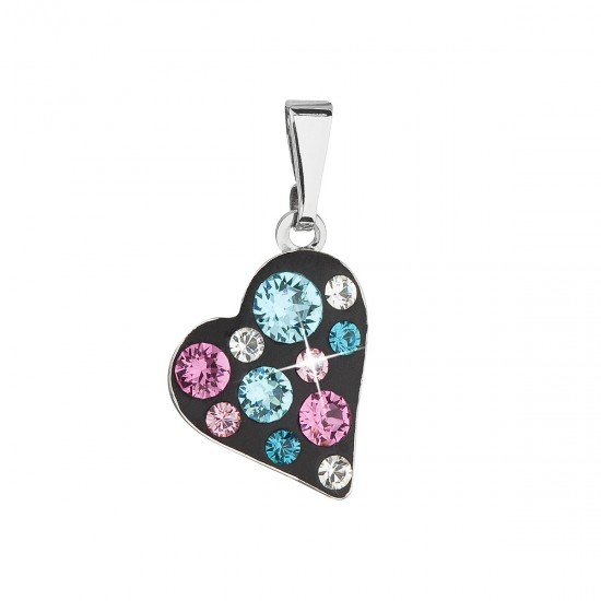 Přívěsek bižuterie se Swarovski krystaly modré srdce 54027.3 Přívěsek bižuterie se Swarovski krystaly modré srdce 54027.3