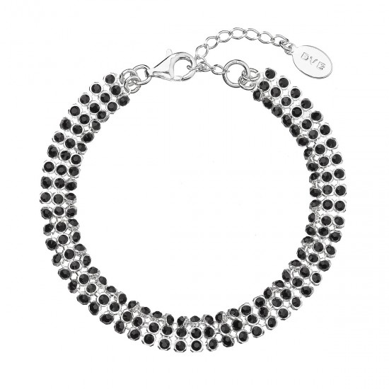 Stříbrný náramek černý se Swarovski krystaly 73033.5 Stříbrný náramek černý se Swarovski krystaly 73033.5