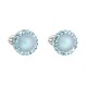 Stříbrné náušnice pecka s krystaly Swarovski a světlemodrou matnou perlou kulaté 31314.3 Stříbrné náušnice pecka s krystaly Swarovski a světlemodrou matnou perlou kulaté 31314.3