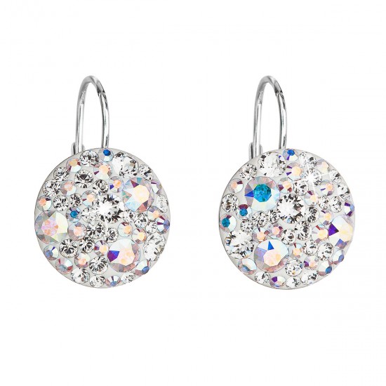 Stříbrné náušnice visací s krystaly Swarovski ab efekt kulaté 31176.2 Stříbrné náušnice visací s krystaly Swarovski ab efekt kulaté 31176.2