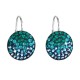 Stříbrné náušnice visací s krystaly Swarovski zelené kulaté 31176.3 magic green Stříbrné náušnice visací s krystaly Swarovski zelené kulaté 31176.3 magic green