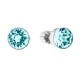 Stříbrné náušnice pecka s krystaly modré kulaté 31113.3 light turquoise Stříbrné náušnice pecka s krystaly modré kulaté 31113.3 light turquoise
