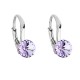 Stříbrné náušnice visací s krystaly Swarovski fialové kulaté 31230.3 violet Stříbrné náušnice visací s krystaly Swarovski fialové kulaté 31230.3 violet