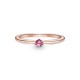 Růžový solitérní prsten