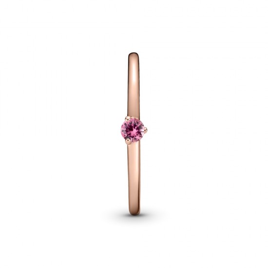 Růžový solitérní prsten