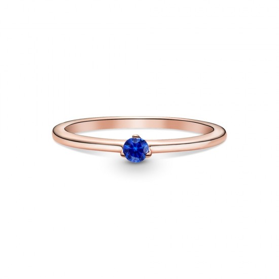 Zářivě modrý solitérní prsten