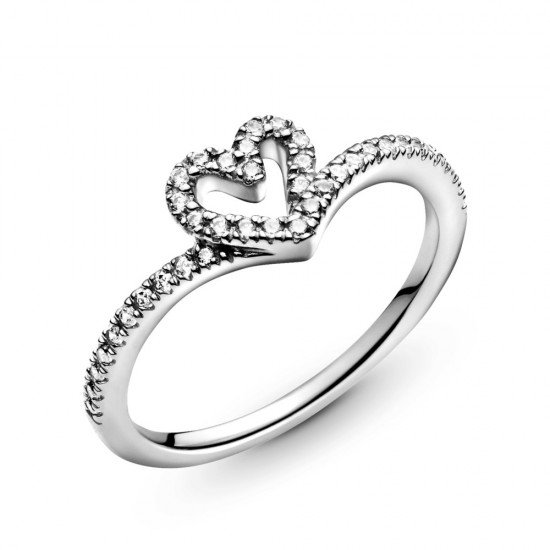 Třpytivý prsten ve tvaru srdce
